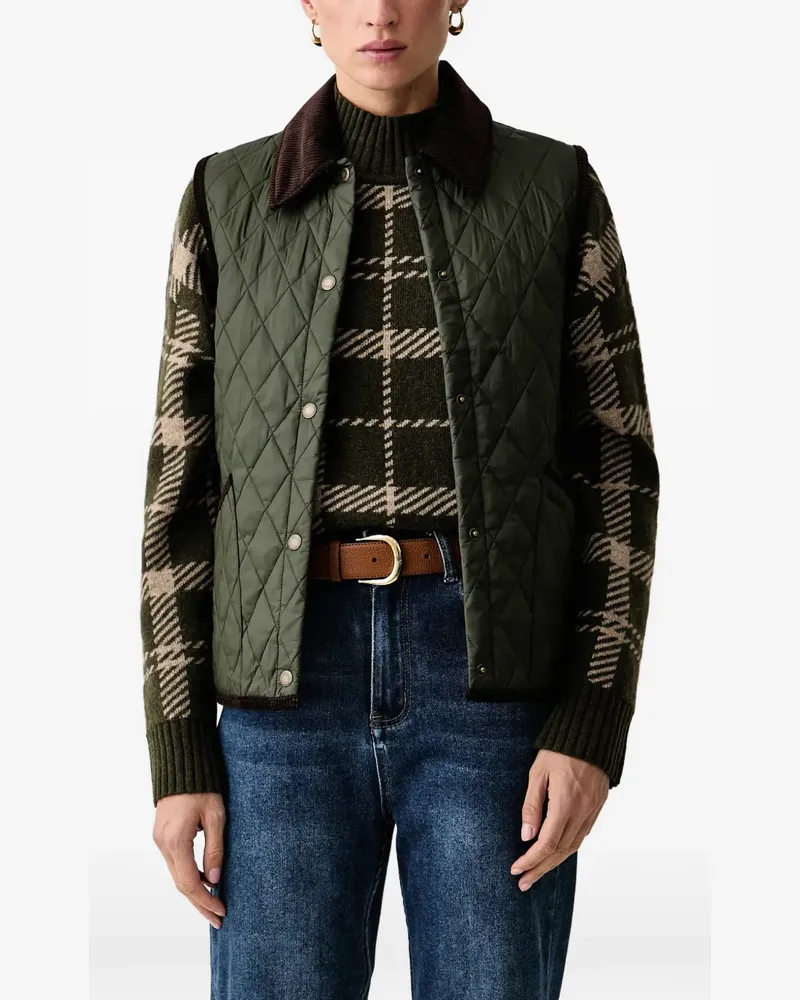 Barbour Darwen diamond-quilted corduroy-collar gilet - Grün Grün