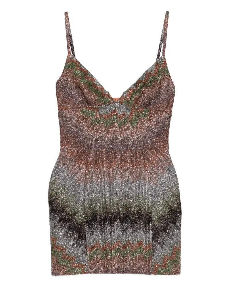 Missoni chevron-pattern mini dress - Rosa Rosa