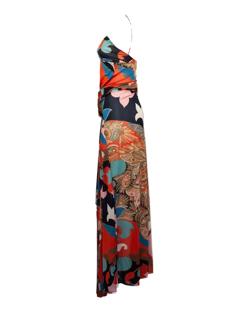 Etro paisley-print gathered maxi dress - Blau Blau