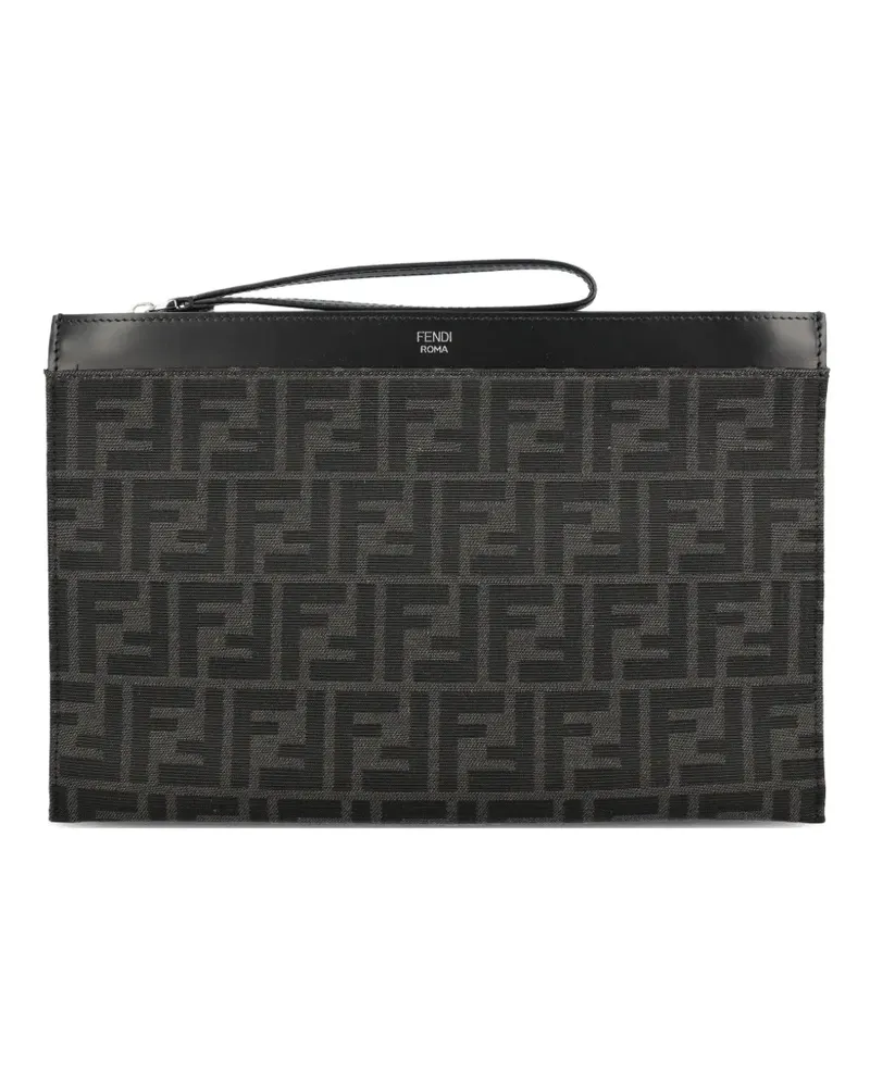 Fendi Clutch mit FF-Motiv - Schwarz Schwarz