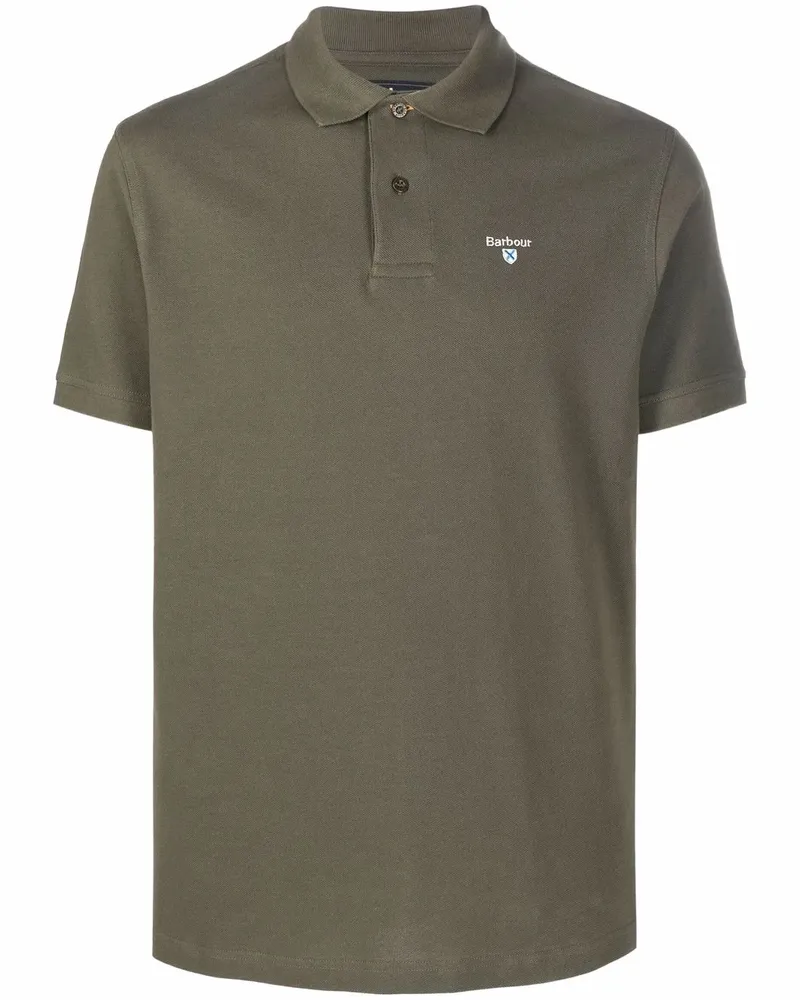 Barbour Poloshirt mit Logo-Stickerei - Grün Grün