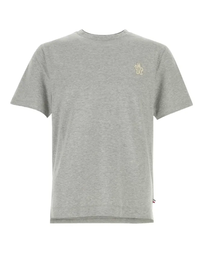 Moncler T-Shirt mit Logo-Patch - Grau Grau