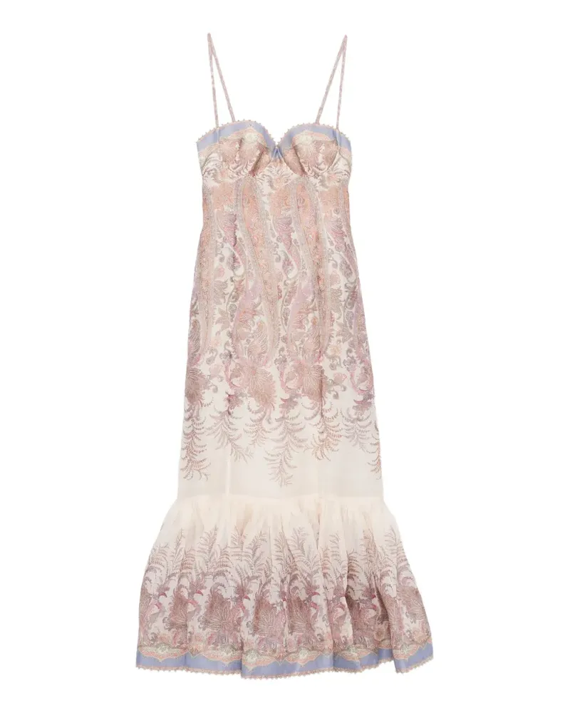 Zimmermann Midikleid mit Paisleymuster - Nude Nude