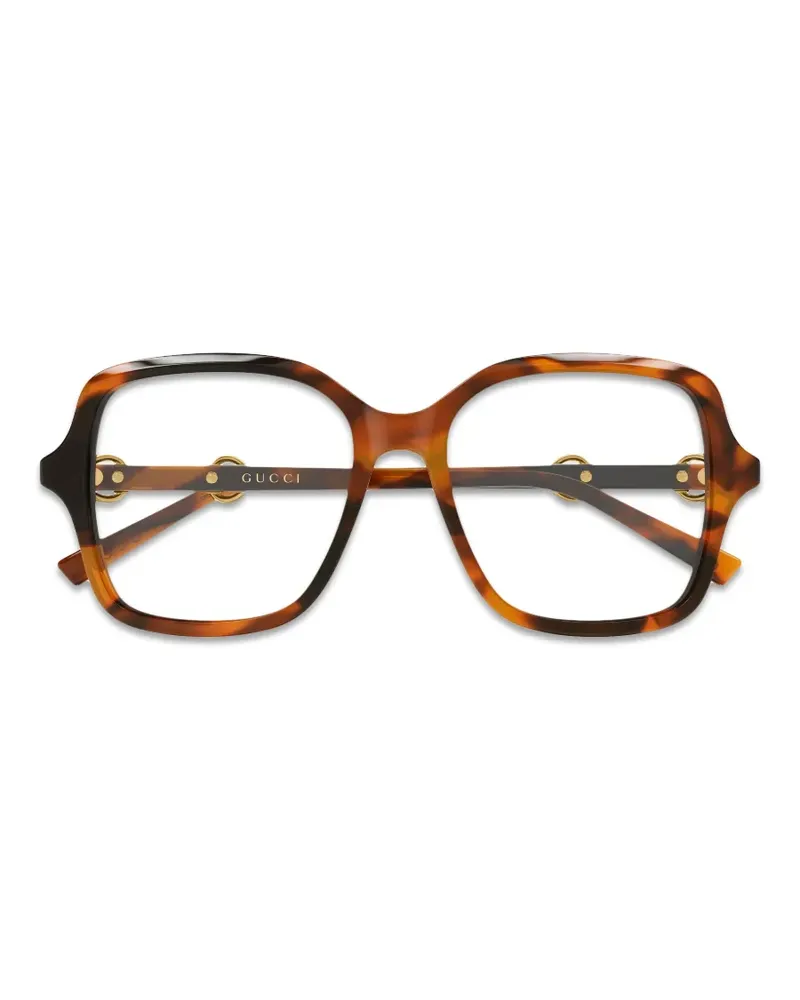 Gucci Brille mit eckigem Gestell - Braun Braun