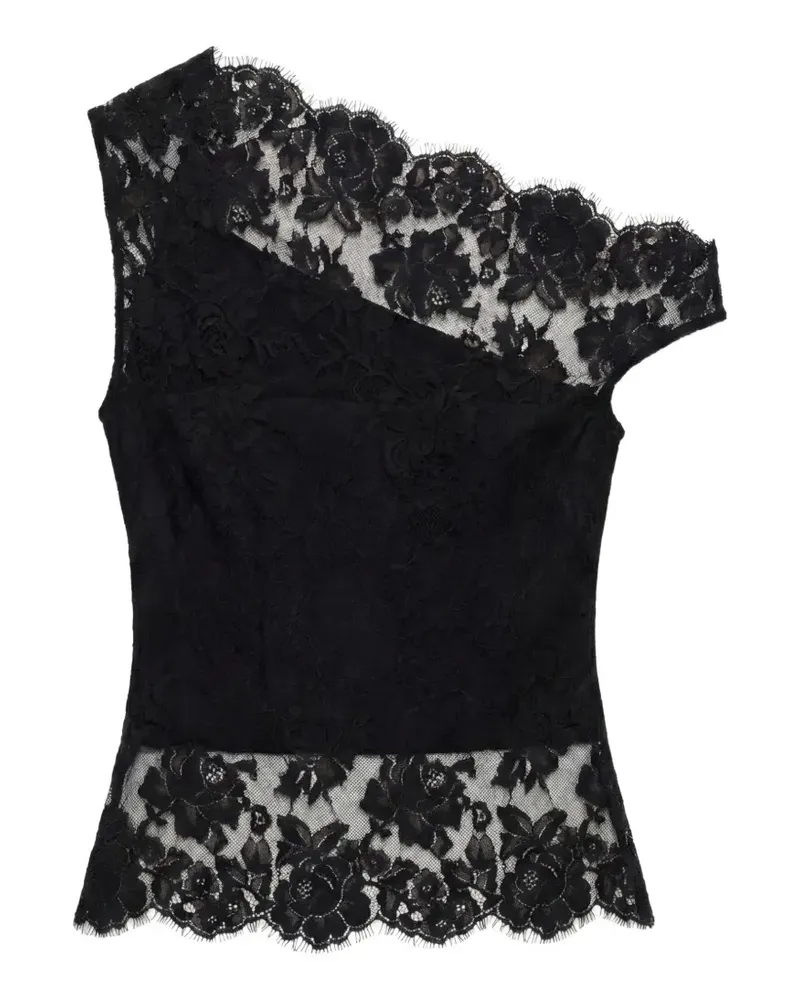 Reformation Oriana One-Shoulder-Top - Schwarz Schwarz