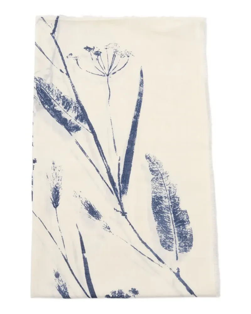 Faliero Sarti Seidenschal mit Blumen-Print - Nude Nude