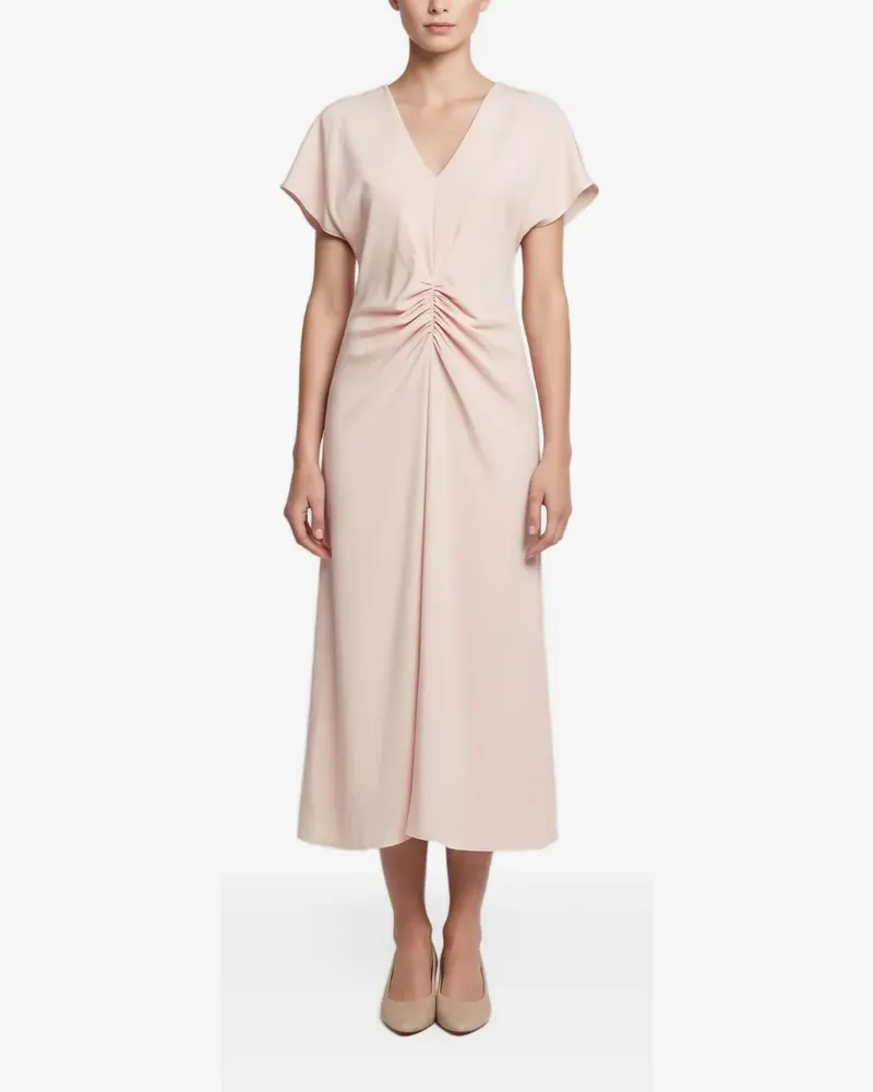 Reiss Gerafftes Midikleid aus Jersey - Rosa Rosa