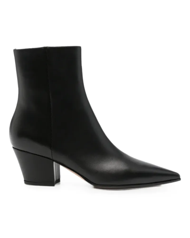 Gianvito Rossi Spitze Stiefel mit Blockabsatz - Schwarz Schwarz