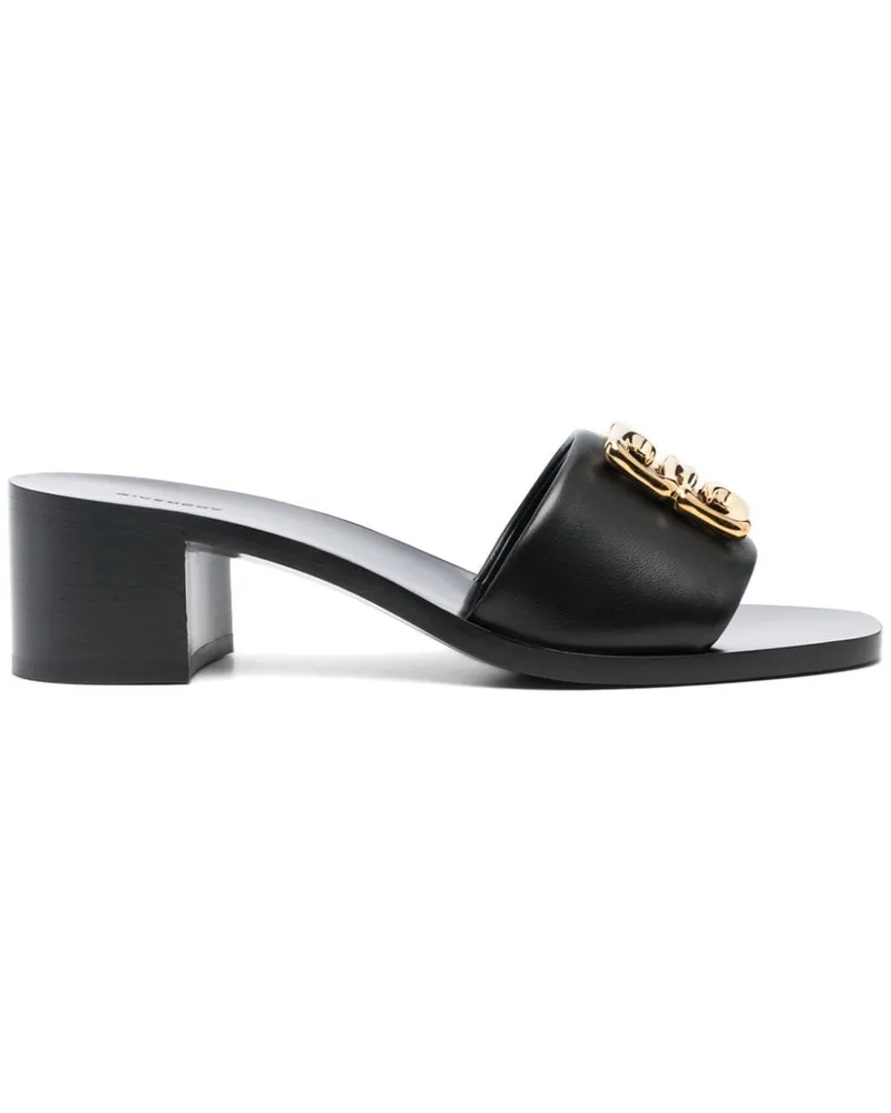 Givenchy Mules mit 4G-Schild 50mm - Schwarz Schwarz