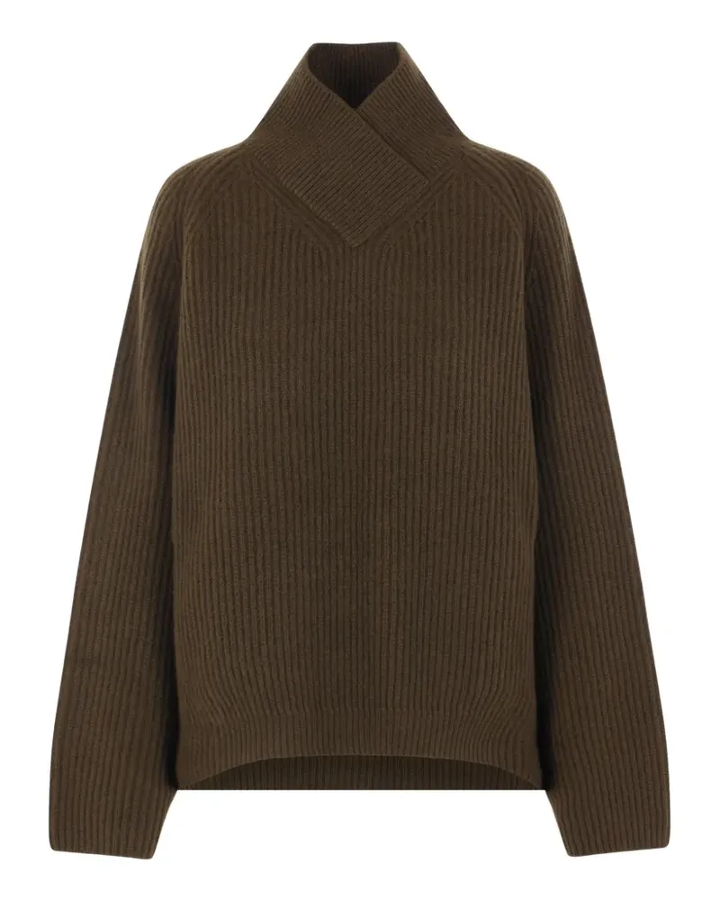 Dušan ribbed V-neck sweater - Grün Grün