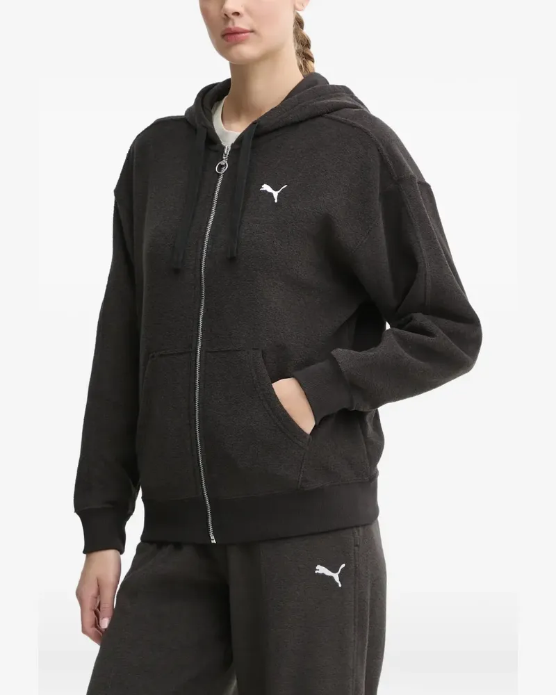 Puma Kapuzenjacke mit Logo-Stickerei - Schwarz Schwarz
