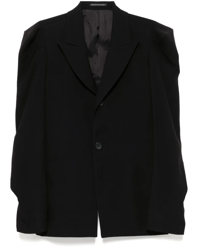 Yohji Yamamoto Jacke mit Gabardine-Ärmeln - Schwarz Schwarz