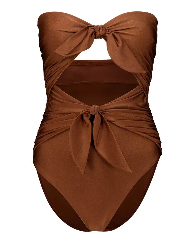 Zimmermann Aster double-scarf-tie swimsuit - Braun Braun