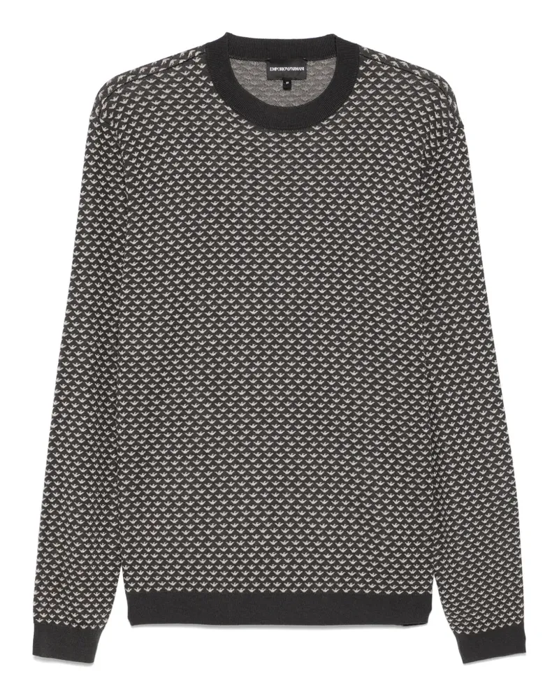 Emporio Armani Pullover mit Logo-Intarsie - Schwarz Schwarz