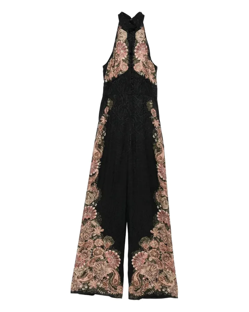 Twin-Set jacquard-print long jumpsuit - Schwarz Schwarz