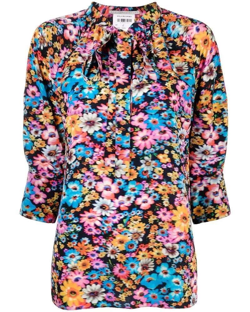 Stella McCartney Oberteil mit Blumenmuster - Schwarz Schwarz