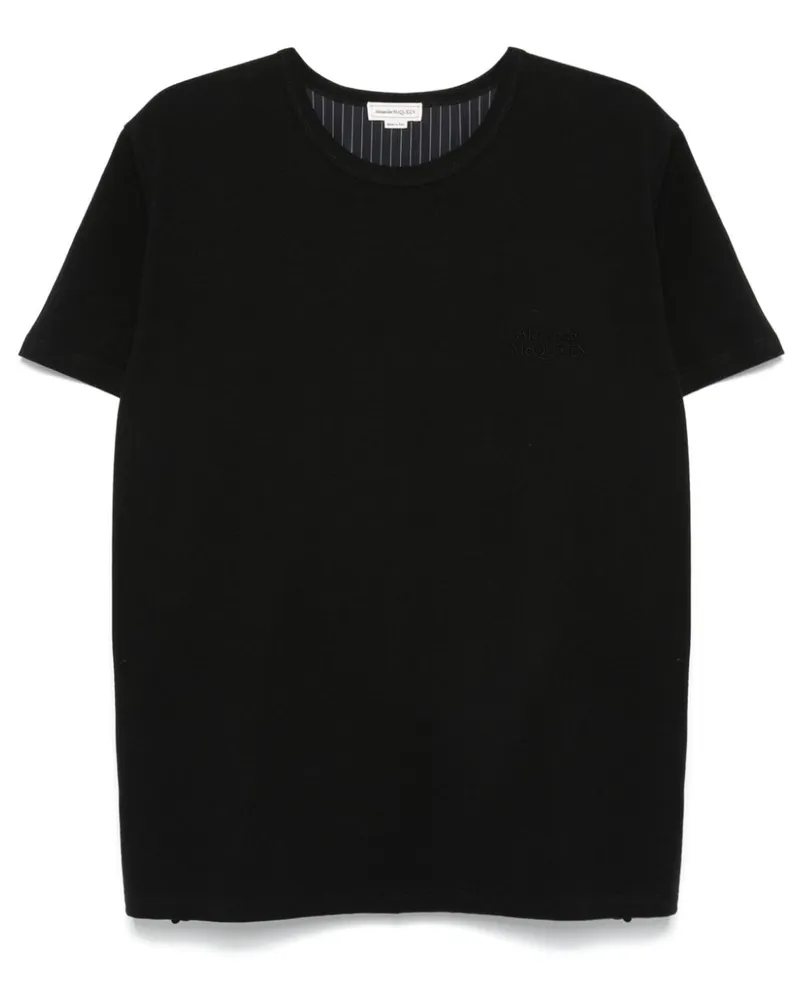 Alexander McQueen T-Shirt mit Nadelstreifen - Schwarz Schwarz