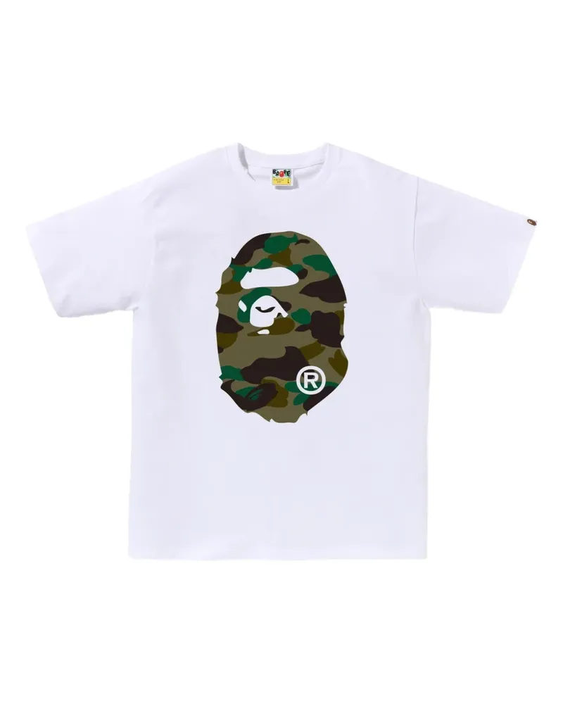 BAPE T-Shirt mit Camouflage-Print - Weiß Weiß