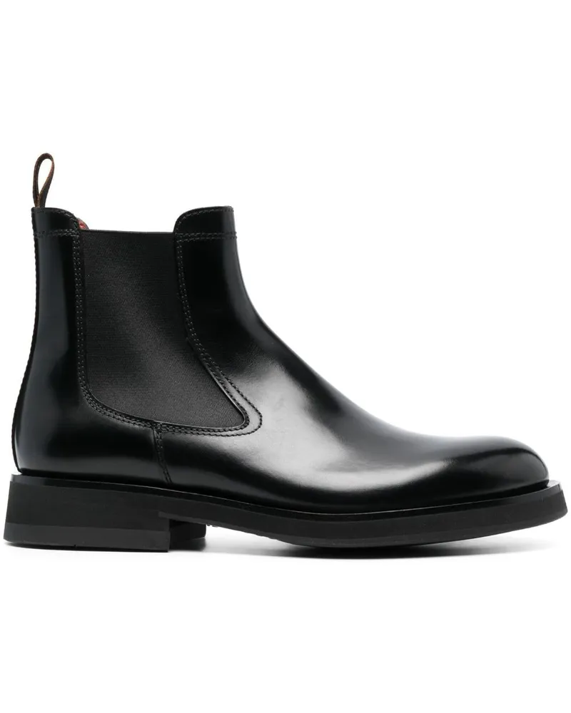 Santoni Chelsea-Boots mit Glanzoptik 35mm Schwarz