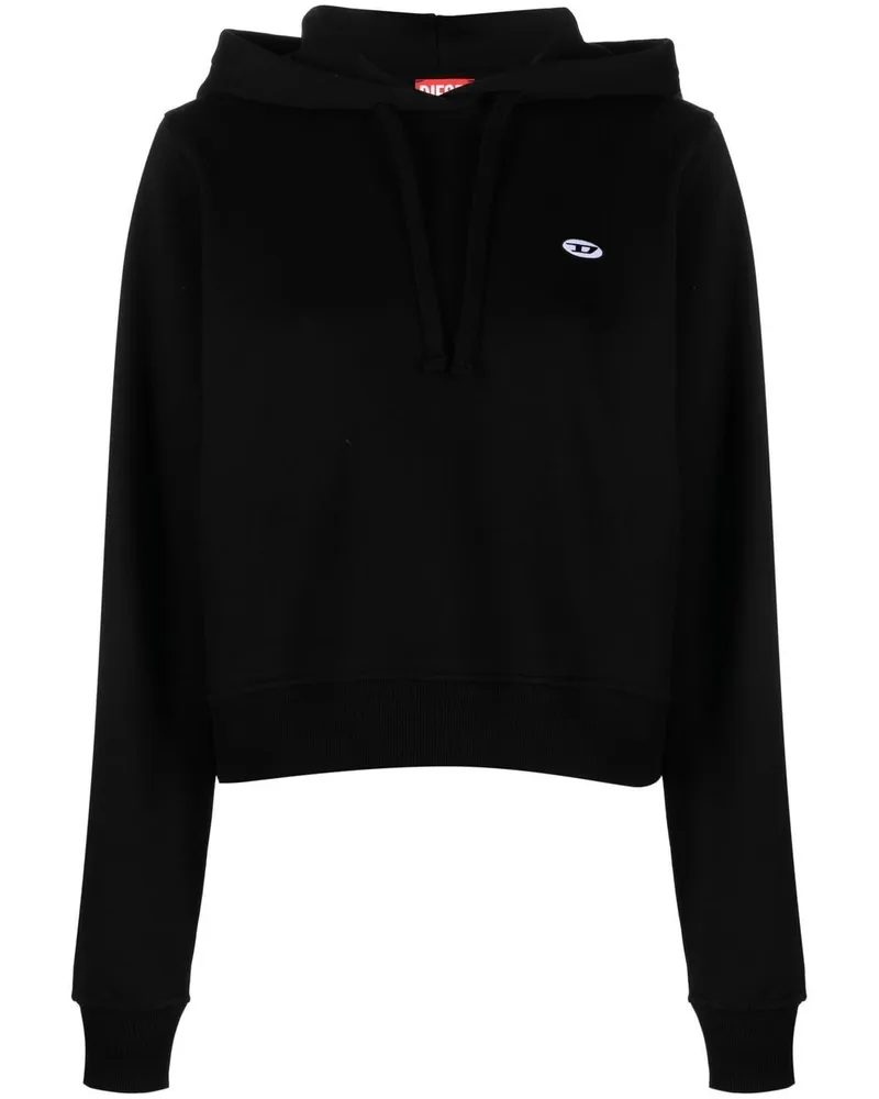 Diesel Hoodie mit Logo-Patch - Schwarz Schwarz