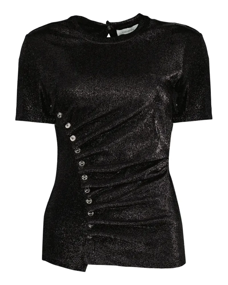 Paco Rabanne draped press-stud top - Schwarz Schwarz