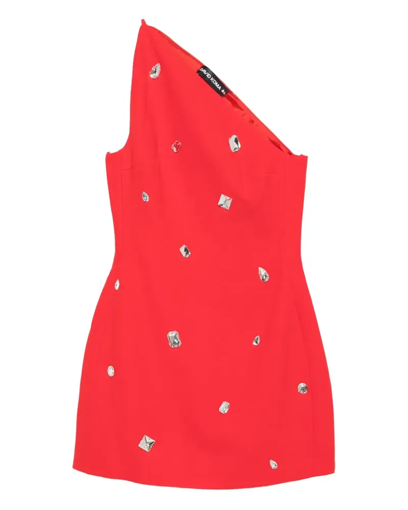 David Koma Minikleid mit Kristallen - Rot Rot