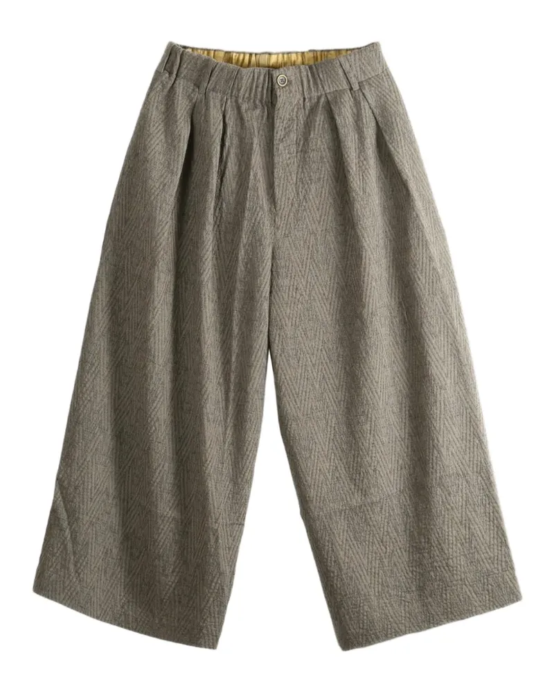 Uma Wang Bundfaltenhose mit Zickzackmuster - Grau Grau