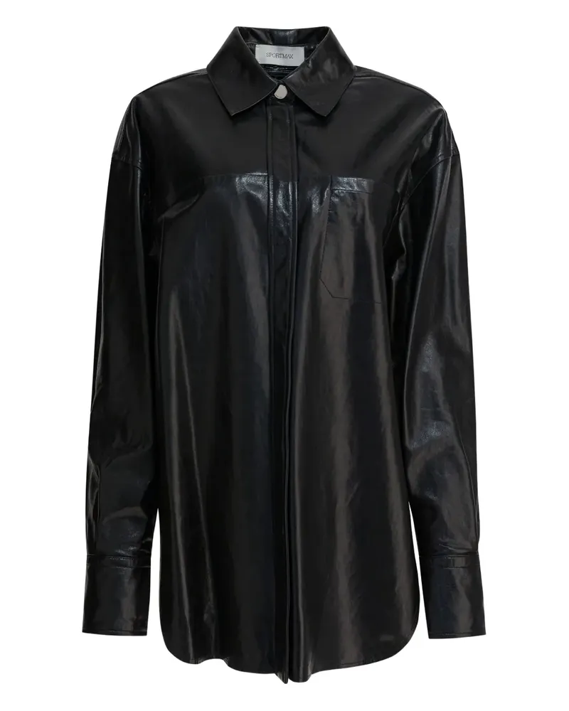 Max Mara chest-pocket leather jacket - Schwarz Schwarz