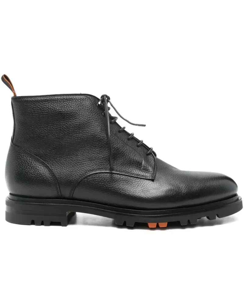 Santoni Logan lace-up boots - N01 BLACK N01