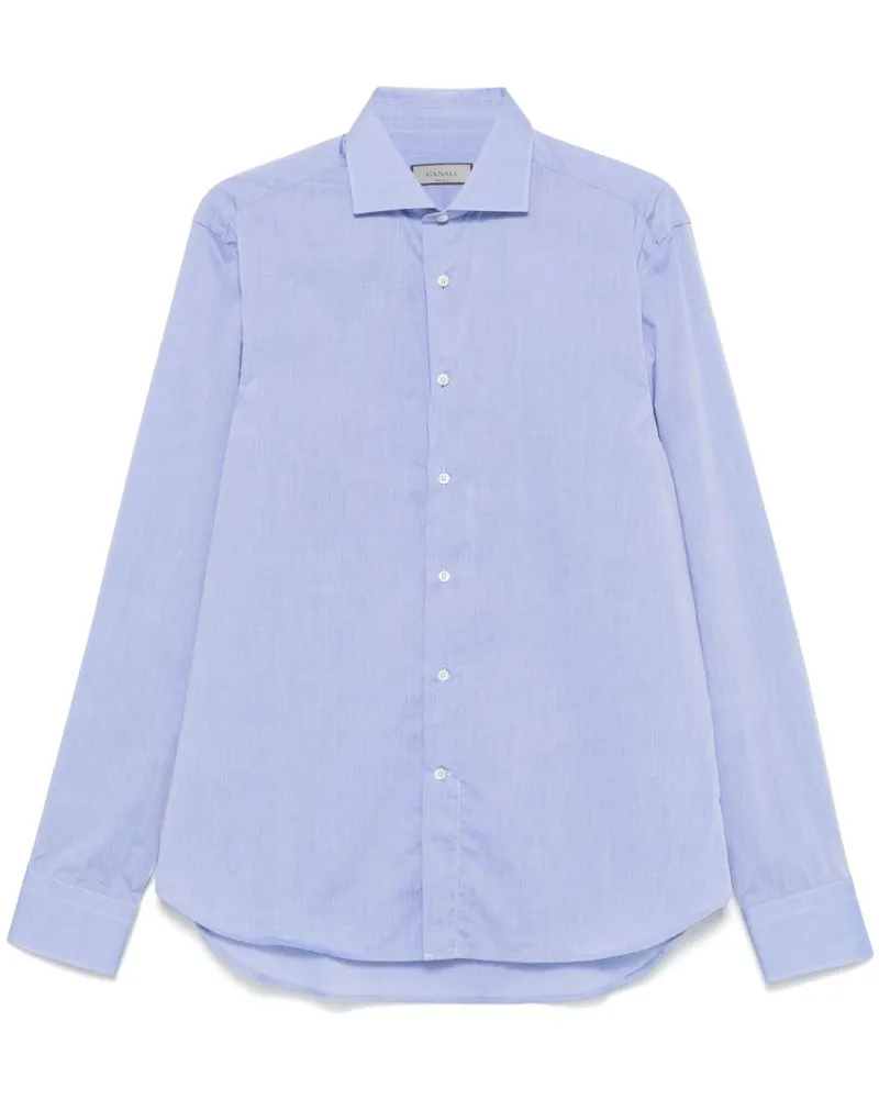 Canali Hemd mit meliertem Effekt - Blau Blau