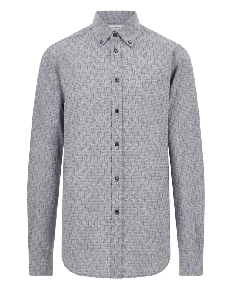 Ferragamo Hemd mit Monogramm - Grau Grau