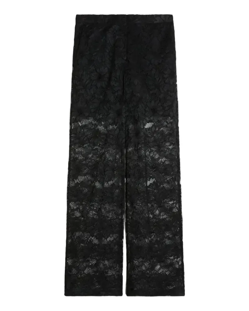 SPORTMAX floral-lace palazzo pants - Schwarz Schwarz