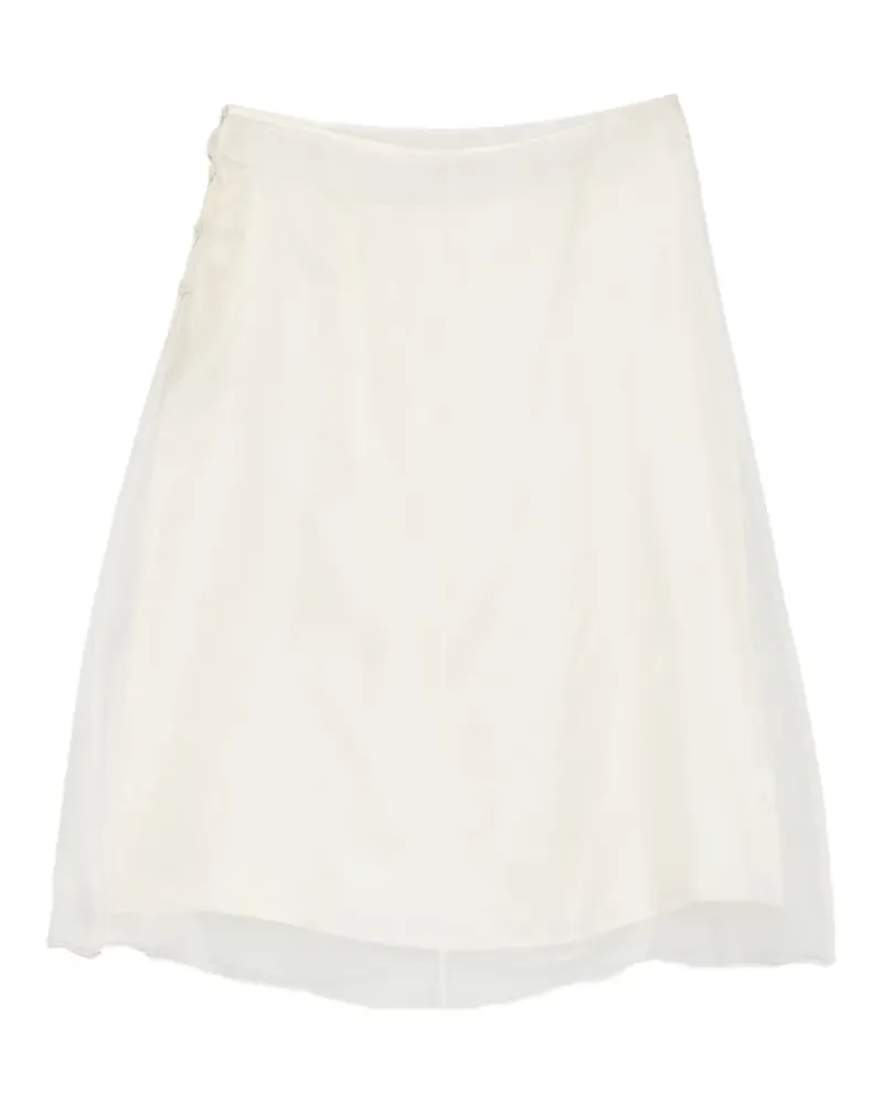 AMI Paris sheer-overlay silk midi skirt - Weiß Weiß