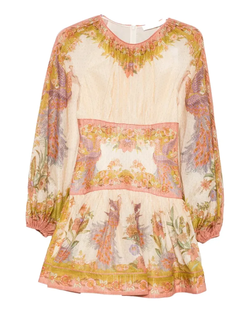Zimmermann Indra floral-print mini dress - Nude Nude