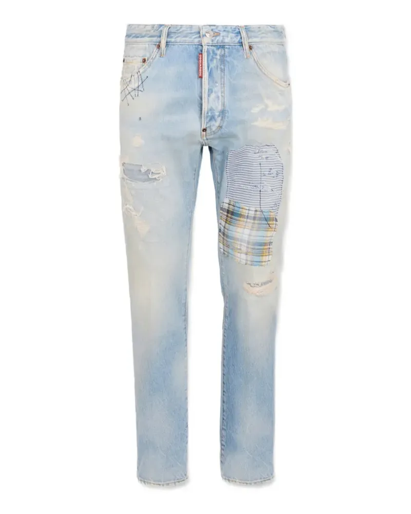 Dsquared2 patched superlite Teddy jeans - Blau Blau