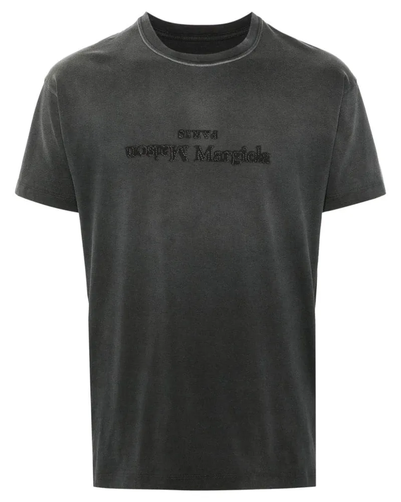 Maison Margiela Reverse T-Shirt mit Logo-Print Schwarz