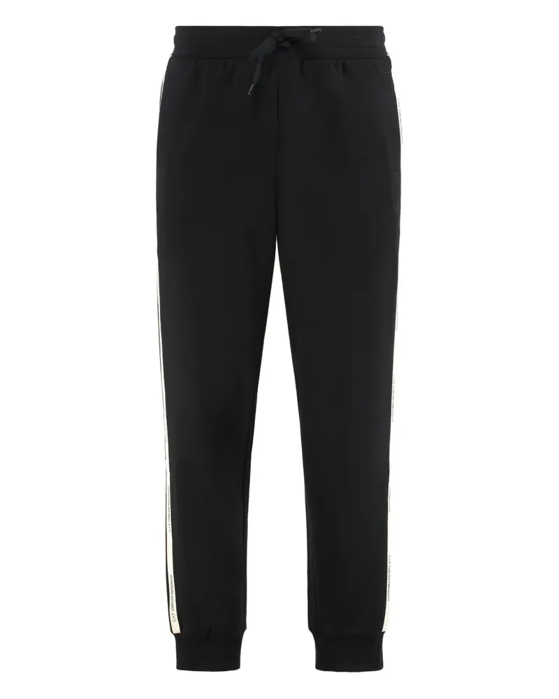 EA7 Jogginghose mit Logo-Streifen - Schwarz Schwarz