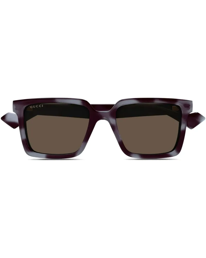 Gucci Sonnenbrille mit eckigem Gestell - Grau Grau