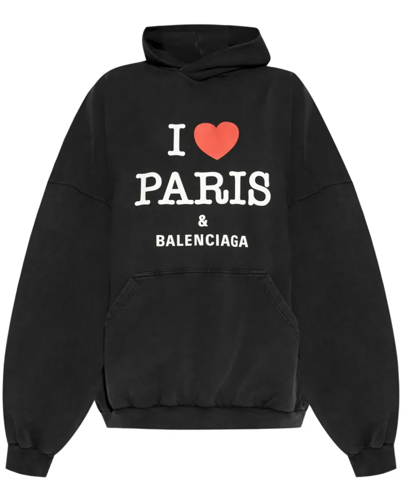Balenciaga Hoodie mit Slogan-Print - Schwarz Schwarz