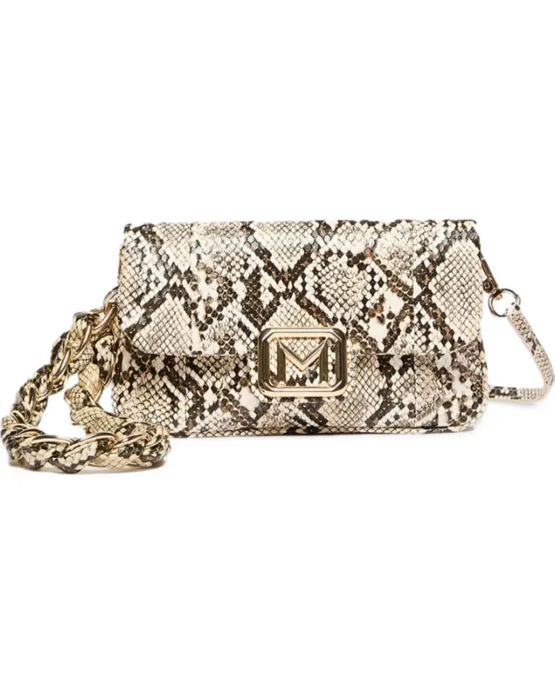 MARELLA mini Le Muse snakeskin-effect chain-link clutch bag - Nude Nude