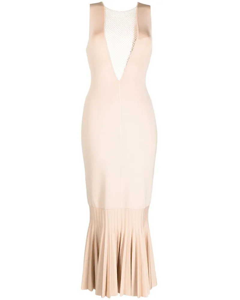 GALVAN Erato Kleid mit plissiertem Saum - Nude Nude