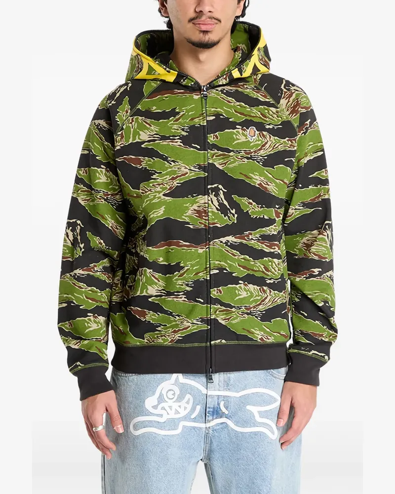 Billionaire Boys Club Smiley Tiger stripe zip-through hoodie - Grün Grün