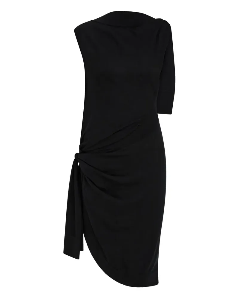 Ferragamo Asymmetrisches Wickelkleid - Schwarz Schwarz