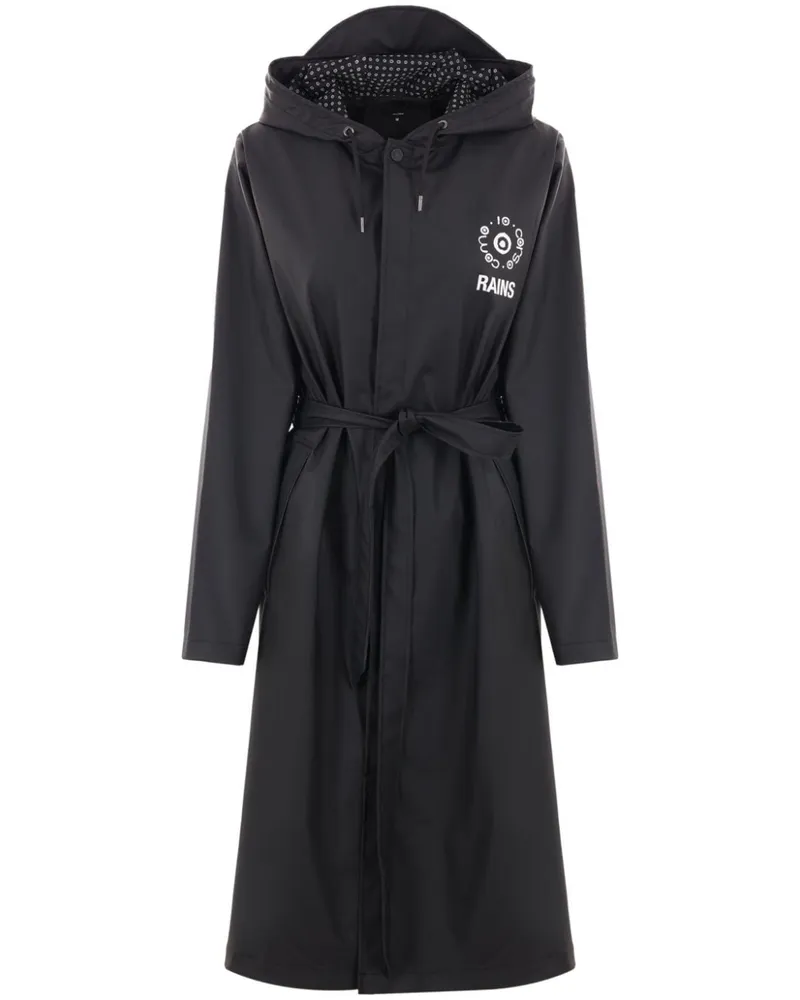 RAINS x 10 Corso Como Regenmantel mit Print - Schwarz Schwarz