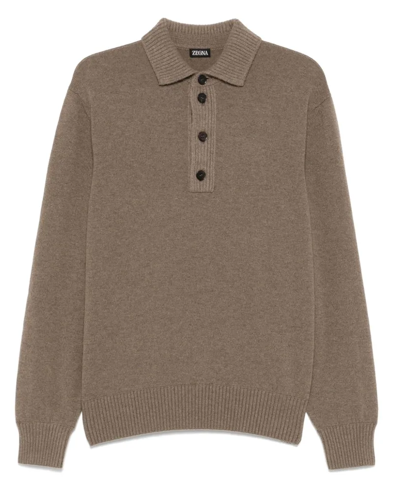 Ermenegildo Zegna Meliertes Poloshirt - Braun Braun