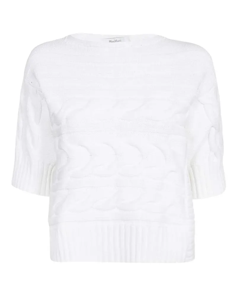 Max Mara Pullover mit Zopfmuster - Weiß Weiß