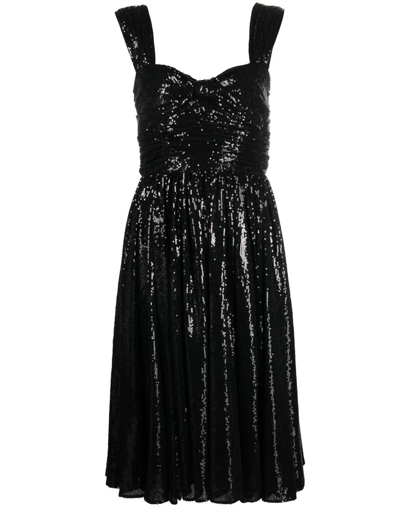 Ralph Lauren Midikleid mit Pailletten - Schwarz Schwarz