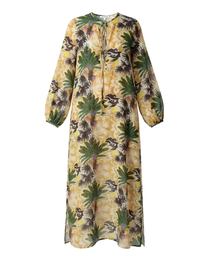 Anjuna Charlotte palm-print kaftan - Gelb Gelb