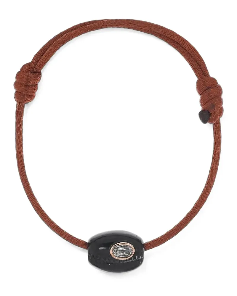 DEZSO Petite Armband mit Onyx und Kaurimuschel - Braun Braun