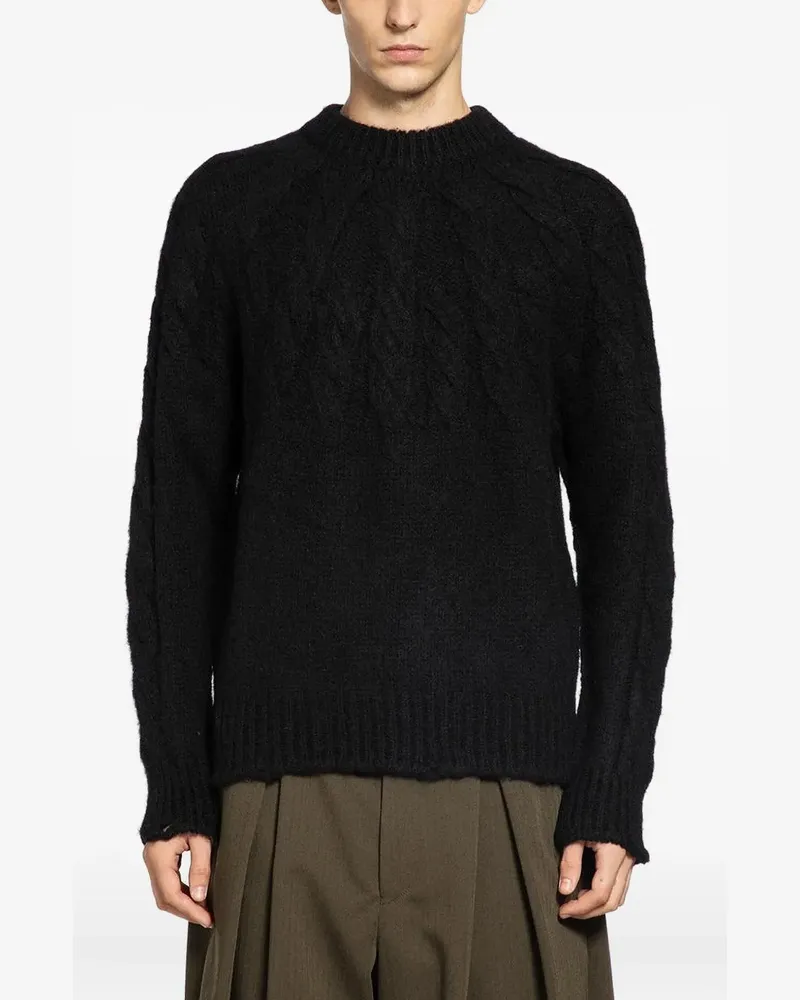 Junya Watanabe Pullover mit Zopfmuster - Schwarz Schwarz